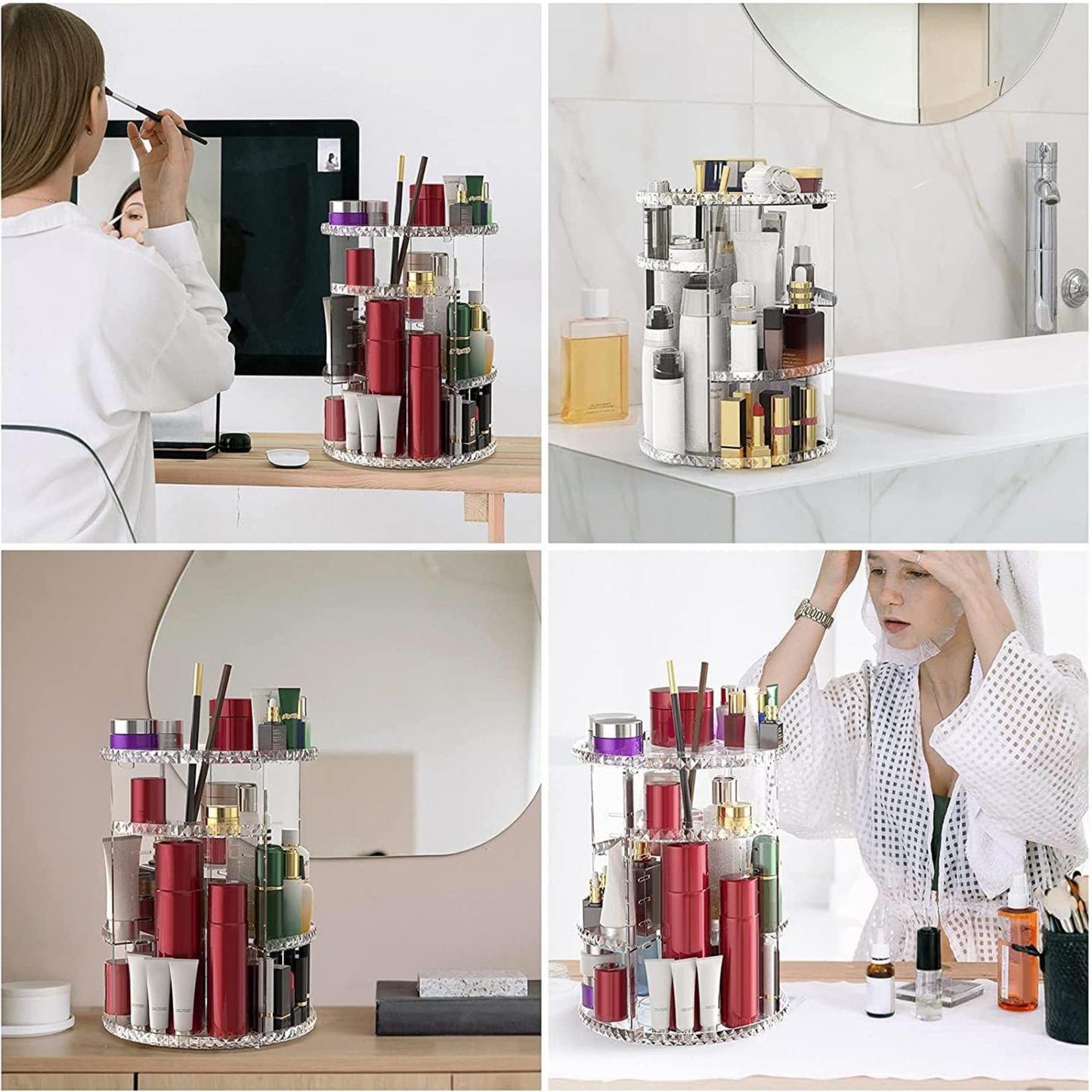 Organisateur de Maquillage Rotatif à 360°